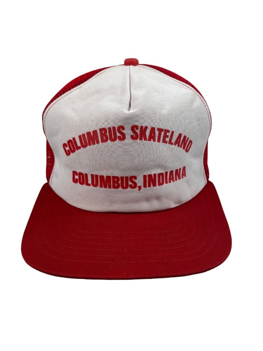 Columbus Skateland Columbus Indiana Red White Foam Vintage Snapback Trucker Hat